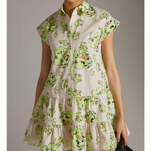 MAEVE SWISS-DOT TIERED MINI DRESS